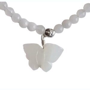 Snow Quartz Butterfly Necklace 4286
